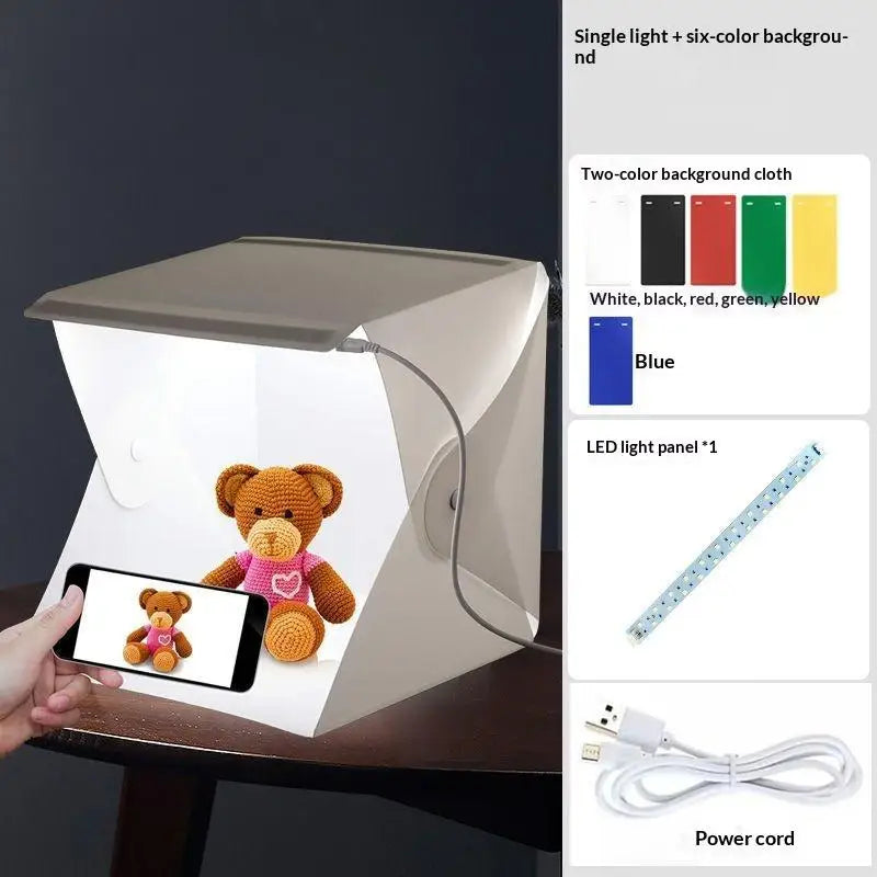 Portable LED Photo Studio Light Box Foldable Photography LED Photo Studio Tent USB Mini Light Box With 2/4/6 Color Backdrop