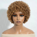 Lekker Black Short Pixie Cut Curly Bob 100% Human Hair Wigs For Women Brazilian Remy Hair Full Machine Made Glueless Daily Wigs