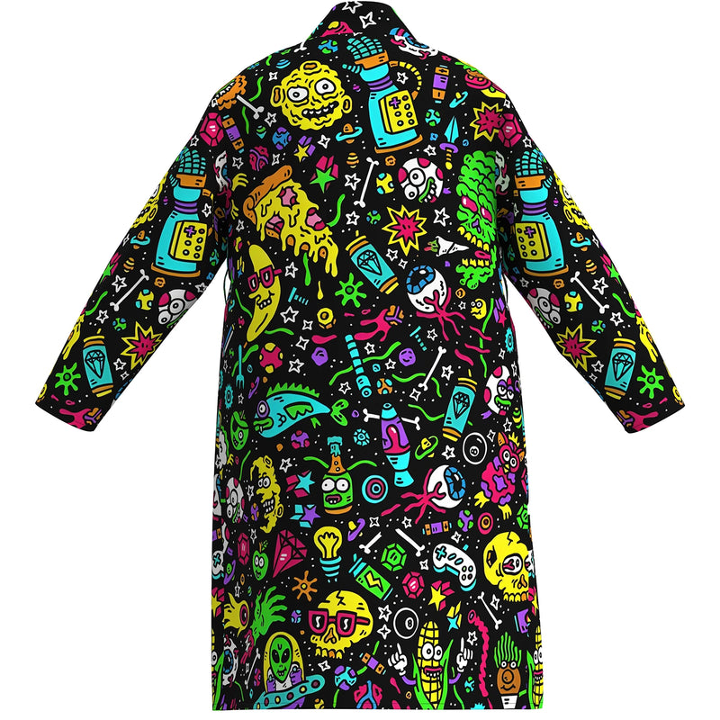 2026 new men's home robe 3D digital full-print casual bathrobe spring and summer thin quick-drying home robe with belt can be wo
