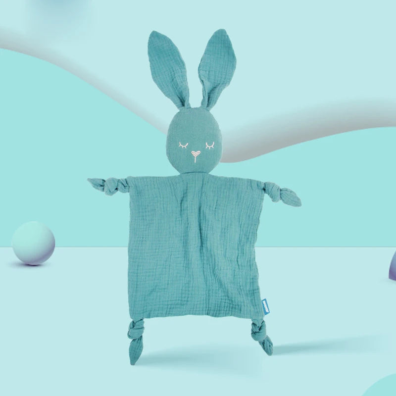 Baby Security Blanket Soft Cotton Muslin Comforter for Newborn Infant Sleeping Snuggle Toy Stuffed Animal Soothe Appease Towel