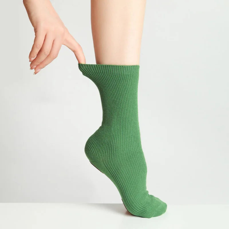 Professional Dance Socks Cotton Mid-tube Bottom Modern Dance Sock Non-slip Silicone Indoor Fitness Socks Floor Socks Dance Sport