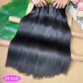 Double Drawn Yaki Straight Human Hair Bundles #1B Natural Black Color 1 2 3 4 Pcs 100% Raw Virgin Human Hair Weave Extensions