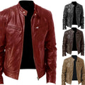 Spliced Faux Leather Men Coats Solid  Long Sleeve Cardigan Zipper Suede Outerwear Smart Casual Loose Pockets Solid Winter