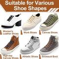 4 Pcs(2 Pairs) Premium Flat Waxed Shoelaces Heavy Duty Replacement Laces for Sneakers Leather Boots Hiking Shoes Men Women