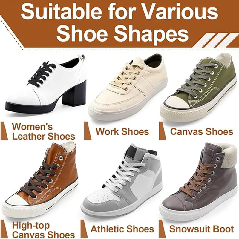 4 Pcs(2 Pairs) Premium Flat Waxed Shoelaces Heavy Duty Replacement Laces for Sneakers Leather Boots Hiking Shoes Men Women