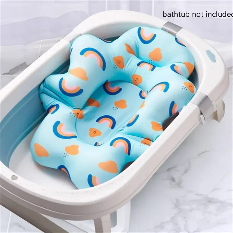 Infant Daily Bath Accessory Non Slip Bathtub Mat Soft Animal Pillow Safety Support Cushion For Newborn Shower And Body Washing