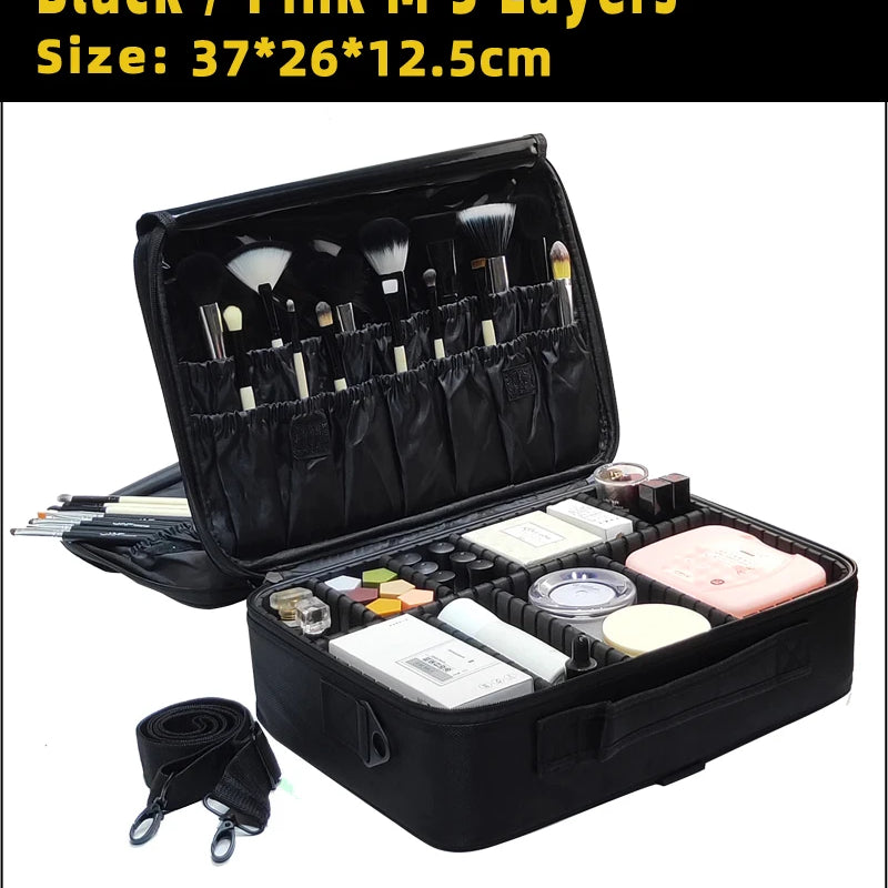 New Upgrade Large Capacity Cosmetic Bag Hot-selling Professinal Women Travel Makeup Case