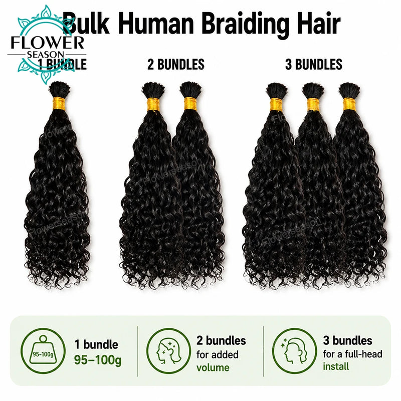 Bulk Hair For Braiding Human Hair Loose Wave Braids Hair Double Drawn Full End Bulk Human Hair Extensions 1/2/3Bundles No Weft