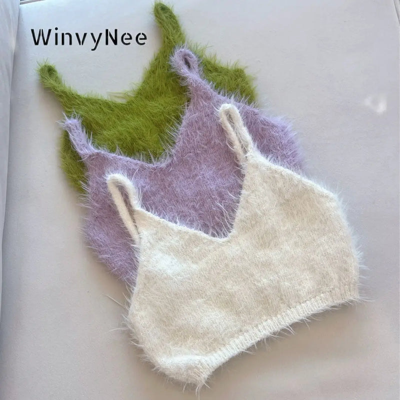 WinvyNee New Spring Women Knit Short Tank Top Solid - View 2 | SAMAG