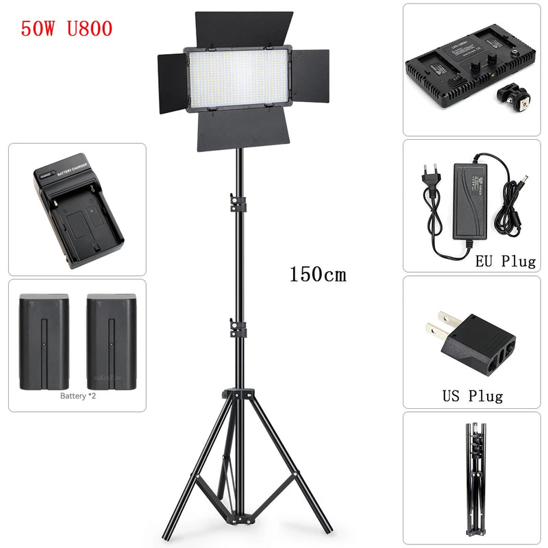 U800 U600 LED Photo Studio Video Light Recording Lighting Kit  Photography Panel Photographi Lamp For Youtube Game Live