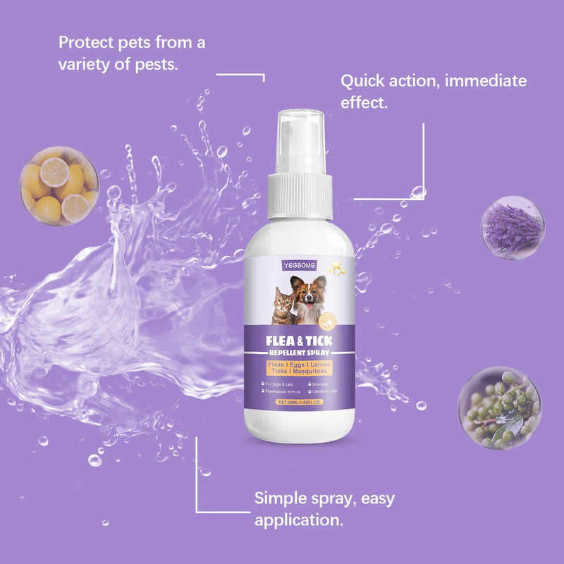 50ML Topical Pet Deworming Spray Gentle Formula Eliminates Mites & Fleas Effective External Insect Repellent for Cats & Dogs