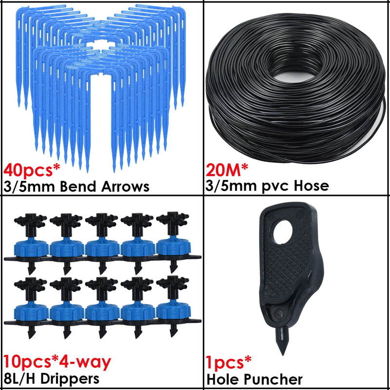 Garden Automatic Watering System Drip Irrigation 4-Way 3/5mm 2-Way Drip Arrow Transmitter Potted Plant 10/20set Greenhouse