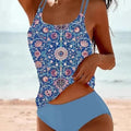 Women's Printed Boho Tankini Set High-Waist Two-Piece | SAMAG
