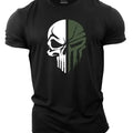 Men's digital printed skull printed T-shirt Fitness top Short sleeve T-shirt quick drying breathable