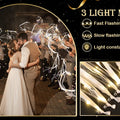 12-60Pcs Light Up Wedding Sparklers LED Wedding Wands Streamers Silk Fairy Wands with Bells  for Wedding Birthday Party Supplies