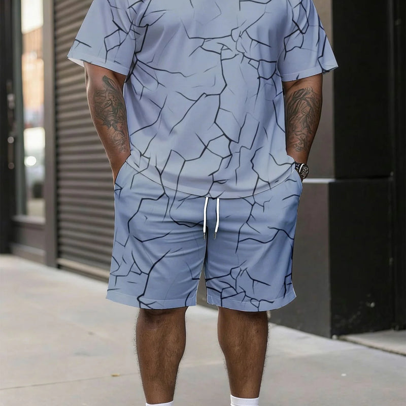 Summer Clothes for Man Plus Size Men's Matching Sets Short Sleeve T - shirts Drawstring Tracksuit 2 Piece - View 4 | SAMAG
