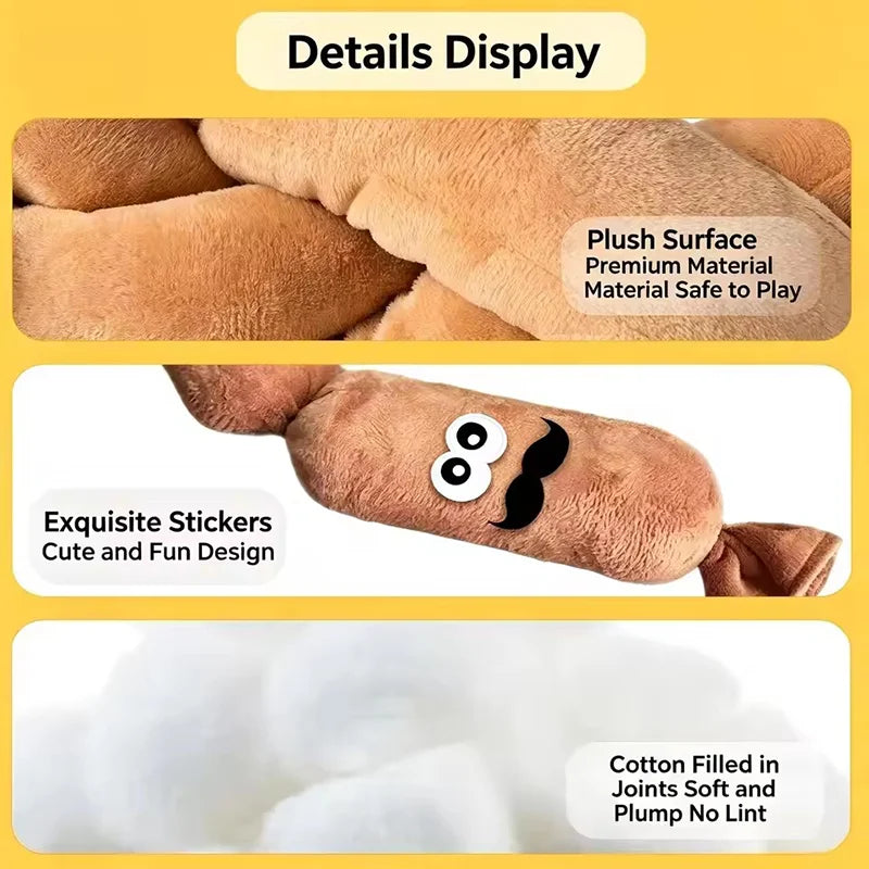 Sausage Shaped Plush Squeaky Dog Toy Bite Resistant Molar Toy Interactive Play For Small Medium Dogs Boredom Relief Pet Toys