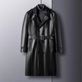 Men Leather Jacket Fall Winter Genuine Jackets Man Clothes Long Warm Plush Coats Casual Fashion Windbreak Trench Coat
