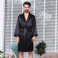 Men Summer Satin Bathrobe Shorts Robe Suit Thin Ice Silk Pajamas 5XL Plus Size Bathrobe Kimono Sleepwear Soft Bath Gown Male