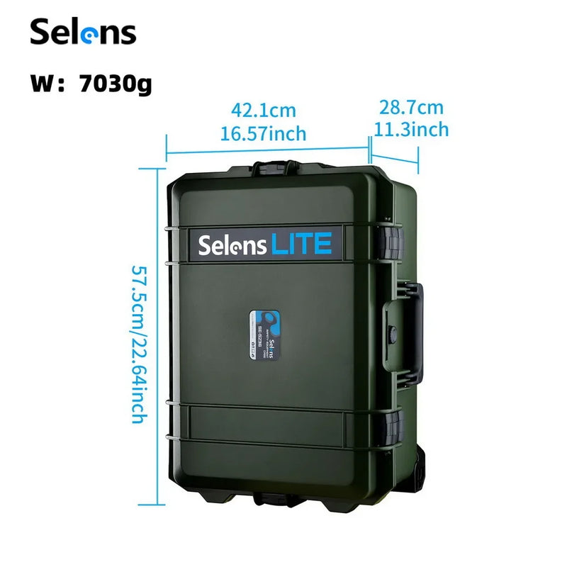 Selens Photography Toolbox Trolley Hard Case Professional Safety Protective Waterproof Shockproof Suitcase Safety Storage Box