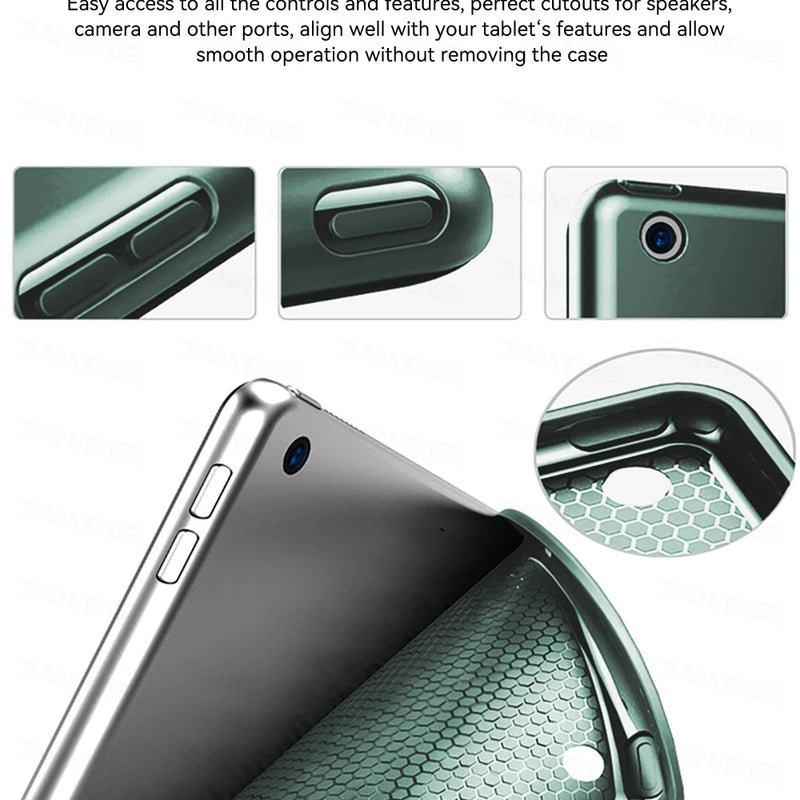 For iPad 10.2 Case 7/8/9th Generation Cover For 9.7 5/6th Air 2 Pro 11 1st/2nd/3rd/4th Air 4/5 10.9 Wake up from sleep funda