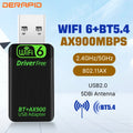 WiFi 6 AX900 Bluetooth 5.4 USB Adapter Wireless Network Card 2.4G&5GHz Wi - Fi Receive For PC/Laptop Win10/11 Driver | SAMAG