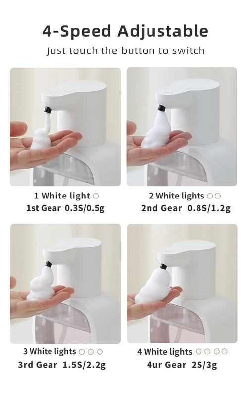 New Wall Mounted Automatic Soap Dispenser Foam Smart Hand Washing Machine 500ml Liquid Rechargeable Bathroom Induction Sensor