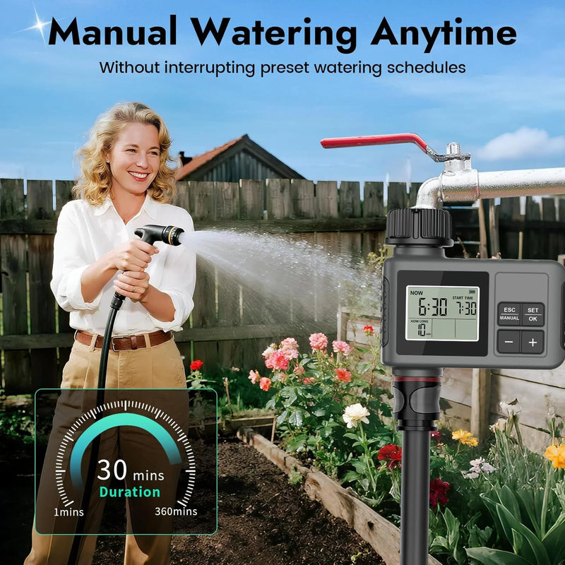 30-5m LCD Quick Connect Atomizing Sprinkler Timer Irrigation Kit Custom Automatic Watering System Flexible Adjustment Nozzle