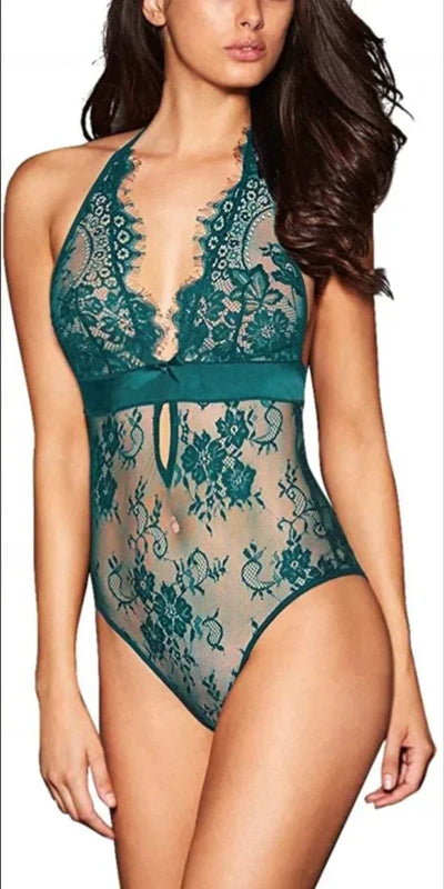 Porn Lace Babydoll Women Sexy Lingerie Dress Backless See Through Nightdress Nightgown Sleepwear Erotic Underwear