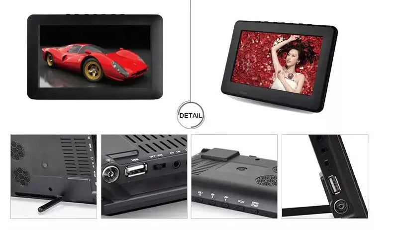 LEADSTAR D7 Rechargeabl 7 inch Portable Television Mini Digital Tv  DVBT2 ISDB-T Full Segment H265/Hevc 800x480 For Brazil Chile
