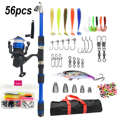 Beginner Fishing Rod Reel Combo Telescopic Pole Set | SAMAG