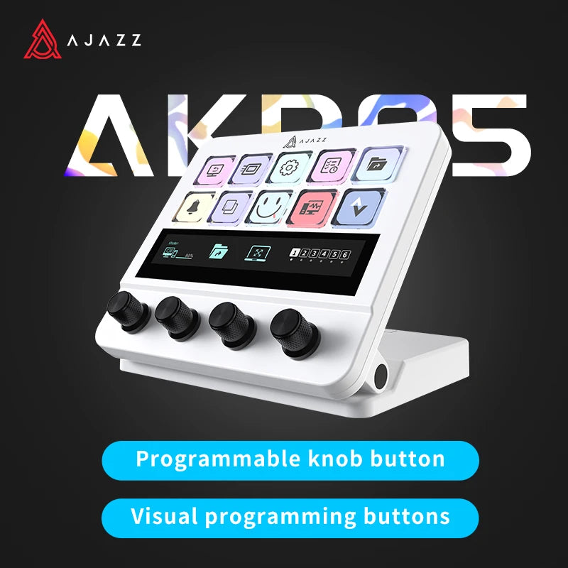 Ajazz AKP05 Mechanical Macro Keyboard Multi-Function Desktop Assistant for Office and Gaming, Easy-to-Use Multimedia Controls
