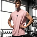Summer men's casual wide-shoulder sleeveless vest, large-sized round-neck bird-eye fabric vest, outdoor breathable casual vest