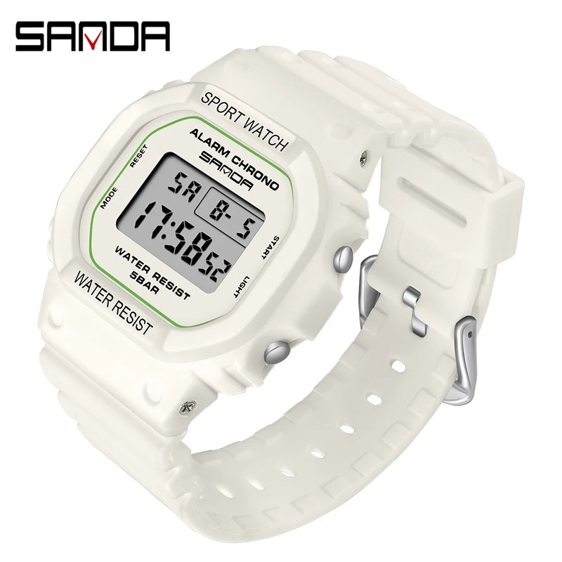 SANDA New Style Fashion Boys Girls Watches Waterproof LED Digital Watch Clock Lady G Style Sport Student Watch Relogio Feminino