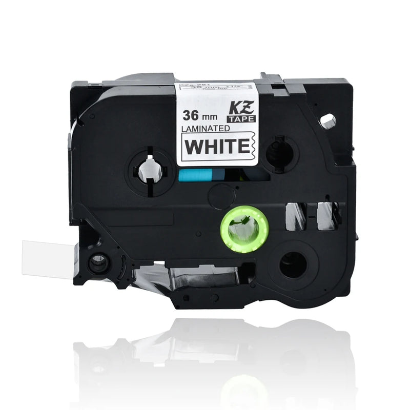 1PCS 36mm black on white tze261 compatible brother p touch printer laminated label tape tze-161 tze661 tz-M961 tze-461