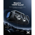 Boom 2 Plus Outdoor Speaker, 140W, 2+2 Channel, BassUp 2.0, 20H, Fast Charge, IPX7 Waterproof, RGB Lights, USB-C, Power Bank
