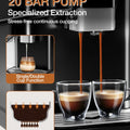 20 Bar Fully Automatic Espresso Machine With Grinder Milk Frother One-Touch 6 Recipes 1.5L Tank Self-Cleaning For Home Office