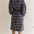 Retro Plaid Cotton Bathrobe Super Soft Absortion Hooded Loose Bath Robe Coat Towel V Neck Warm Sleepwear Robes Women Homewear