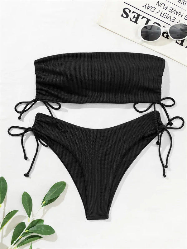 Style Bikini Set Pad Bandeau Swimwear Women Beach Maio | SAMAG