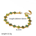 18K Gold Plated Stainless Steel Bracelet with Delicate Cubic Zirconia Luxury Fashion Party Jewelry Gift