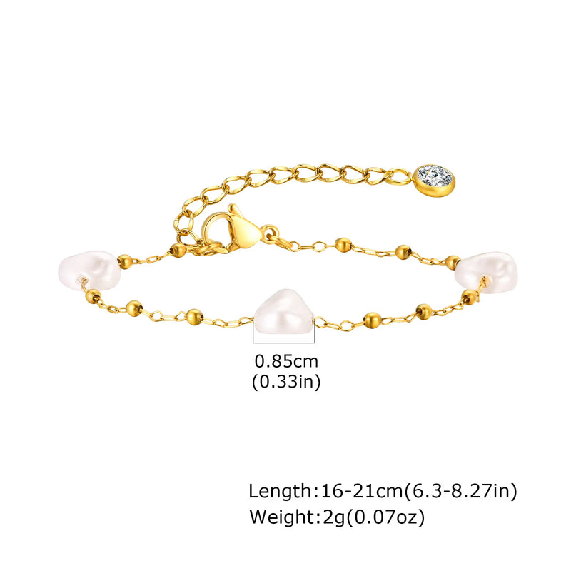 Waterproof Stainless Steel Chain Bracelets For Women, Gold Plated Fashion Stackable Link Gifts - Visuel 14 | SAMAG