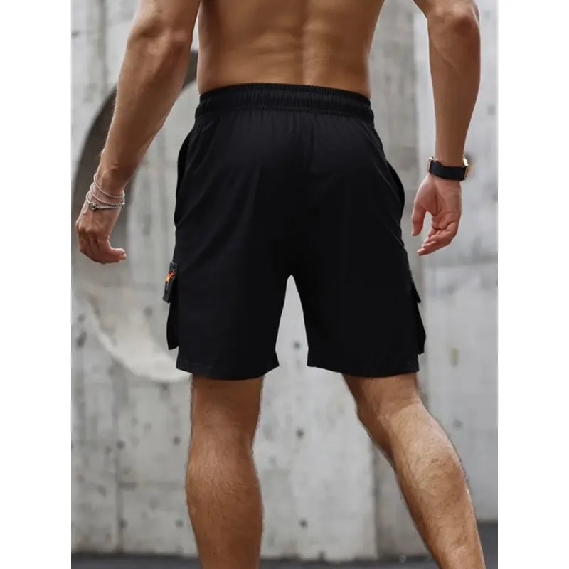 Men's Casual Cargo Shorts Big Pockets Loose Fit Elastic | SAMAG
