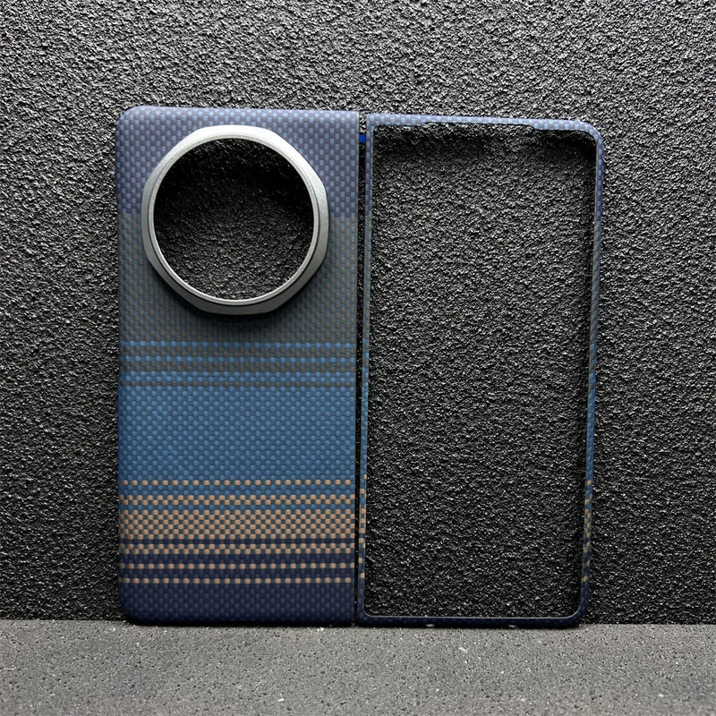 Suitable for Honor Magic V5 Mobile Phone Case, Thin Kevlar Aramid Fiber Magic V5 Carbon Fiber Protective Case, Center Shaft Full-Coverage