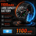 NEW 1100mAh Battery Sports Smart Watch Compass IP68 Waterproof Outdoor Flashlight Voice Assistant Heart Rate BT Call Smart Watch