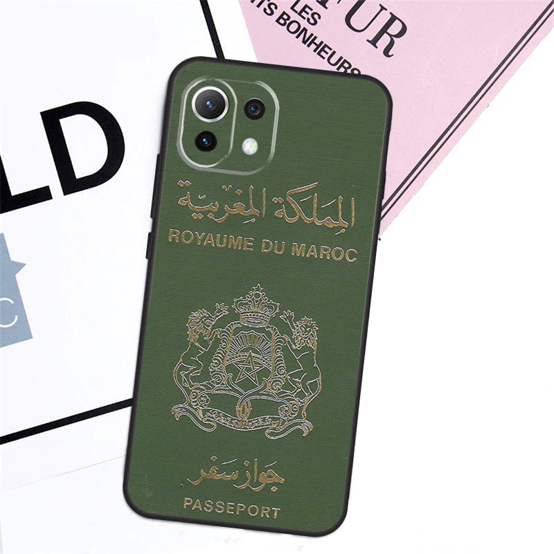 Morocco Flag Passport Case For Xiaomi 13T Pro 14 11T 12T 12 13 Lite POCO F5 X3 X4 X5 X6 Pro F3 M5s M6 Pro Cover