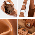 BURMINSA Genuine Leather Hobo Bag For Women Vintage Soft Cowhide Half Moon Underarm Shoulder Purses Commuter Office Handbags