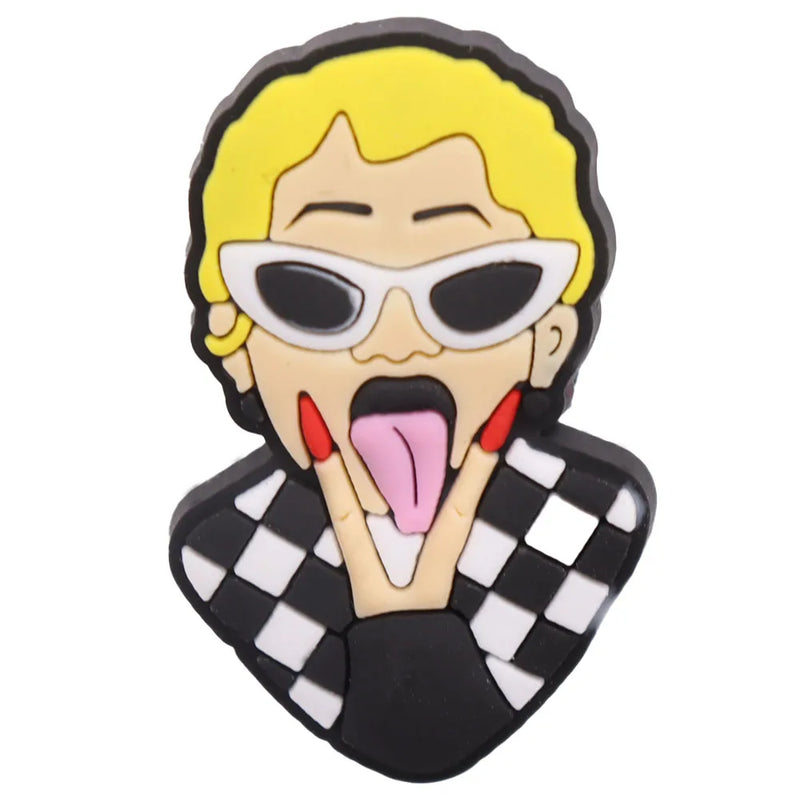 Single Sale 1PCS PVC Cute Cartoon Shoe Charms Man Woman Breaking Bad Garden Shoes Ornaments Slipper Accessories Holiday Present