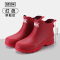Rain Boots Men's Short-tube Korean Style Casual and Comfortable Outdoor Fishing Waterproof Low-cut Rubber Shoes Rider Work Boots