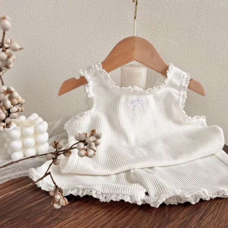 TZ2617 Korean Style Children's Lace Earlette Vest Cute | SAMAG