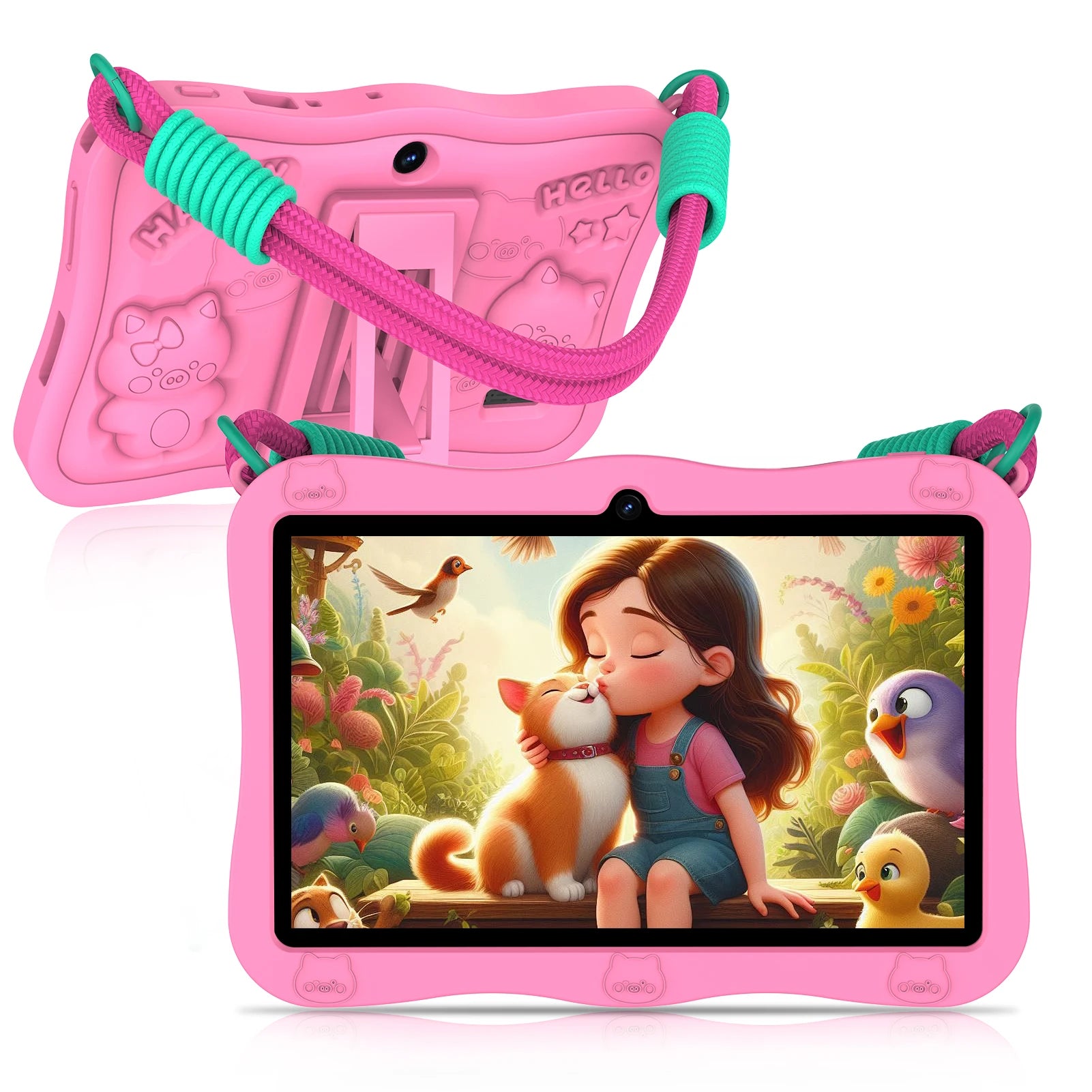 PRITOM 7-inch Tablet for Kids, 8GB(3+5GB expand) RAM + 32GB ROM Android 13Toddler Tablet, Pre-Installed iWawa, Parental Controls, Supports Bluetooth and WiFi